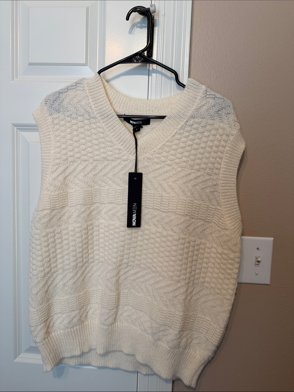 Fashion Nova Ivory V-Neck Knit Sweater Vest